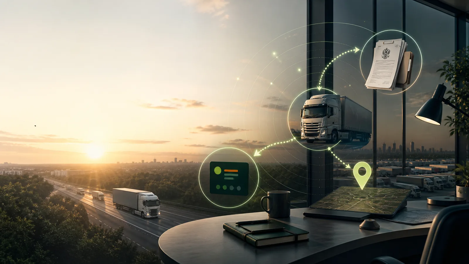 Fleet intelligence operations desk at dawn